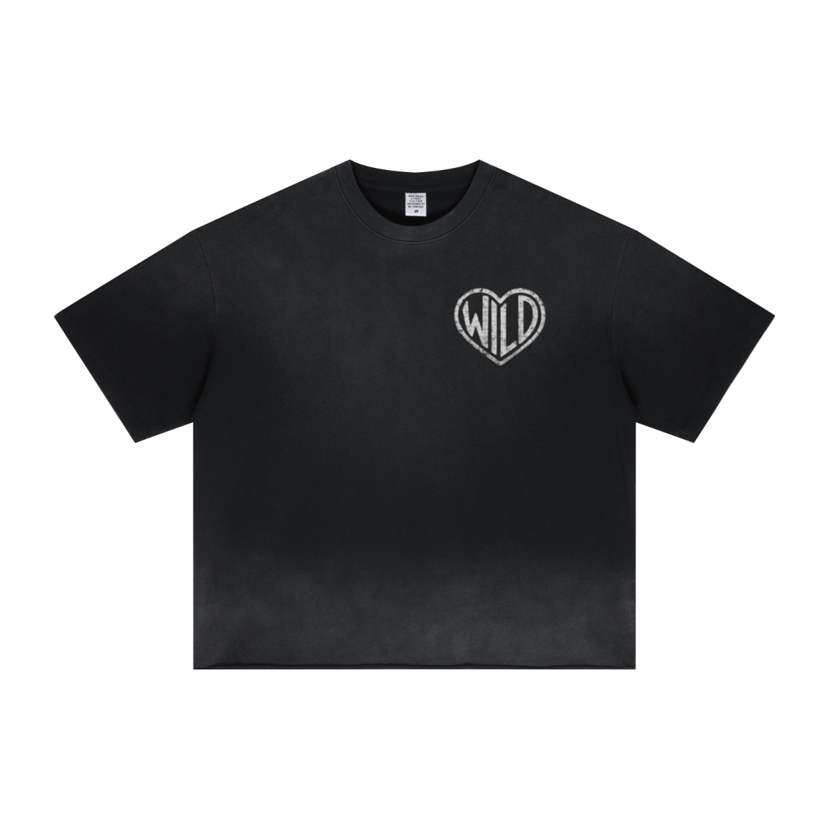 280GSM Men's Double Yarn Vintage Spray Washed Boxy T-Shirt Vintage Black