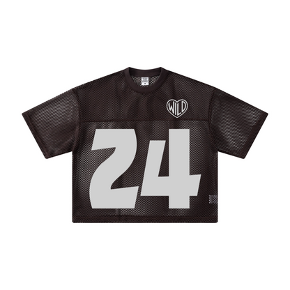 240GSM Men’s Boxy-Fit Mesh Layering T-Shirt Coffee Brown