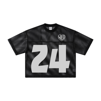 240GSM Men’s Boxy-Fit Mesh Layering T-Shirt Black