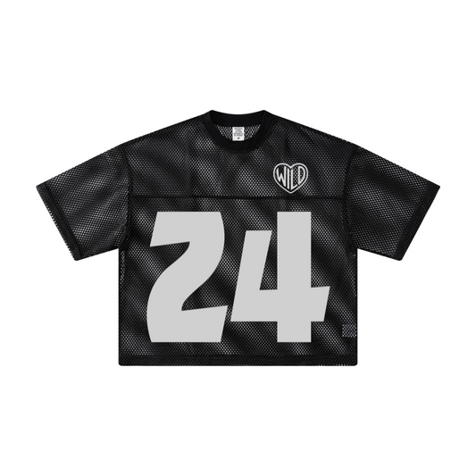 240GSM Men’s Boxy-Fit Mesh Layering T-Shirt Black