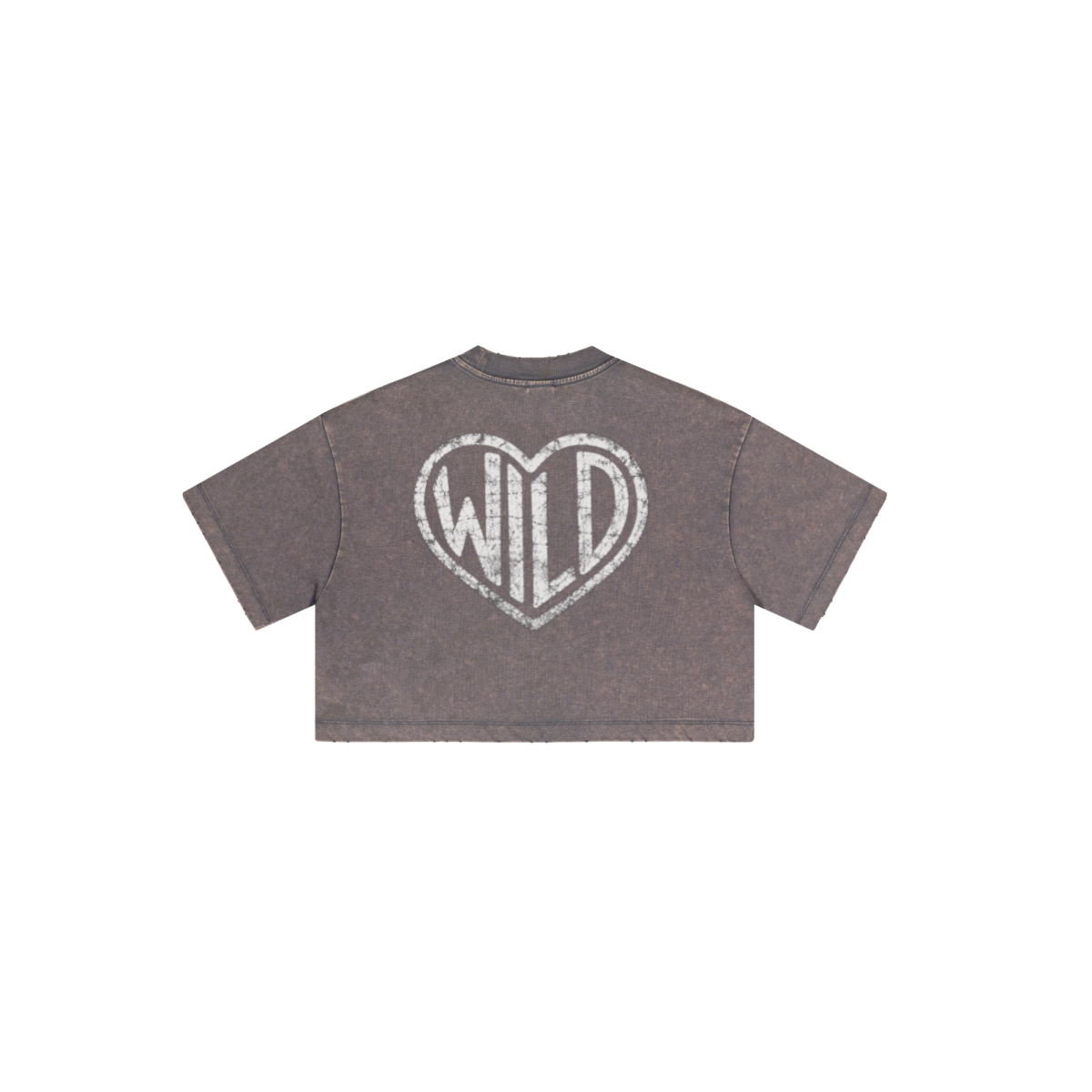 230GSM Women’s Cool-Touch Cropped High-Street Color Retro Snow-Wash T-shirt Raspberry Purple