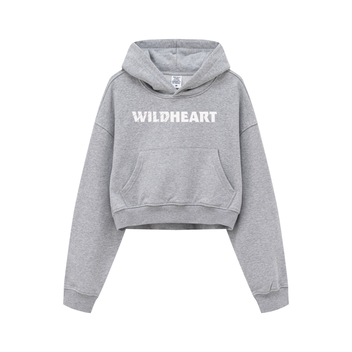 445GSM Women’s Cropped French Terry Hoodie Marled Gray