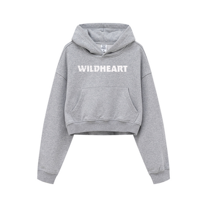 445GSM Women’s Cropped French Terry Hoodie Marled Gray