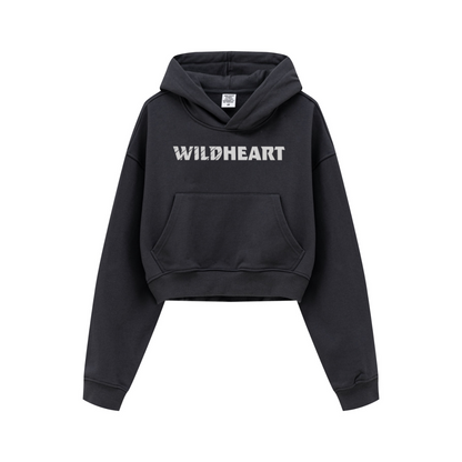 445GSM Women’s Cropped French Terry Hoodie Carbon Gray