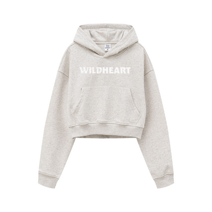 445GSM Women’s Cropped French Terry Hoodie Oatmeal Gray