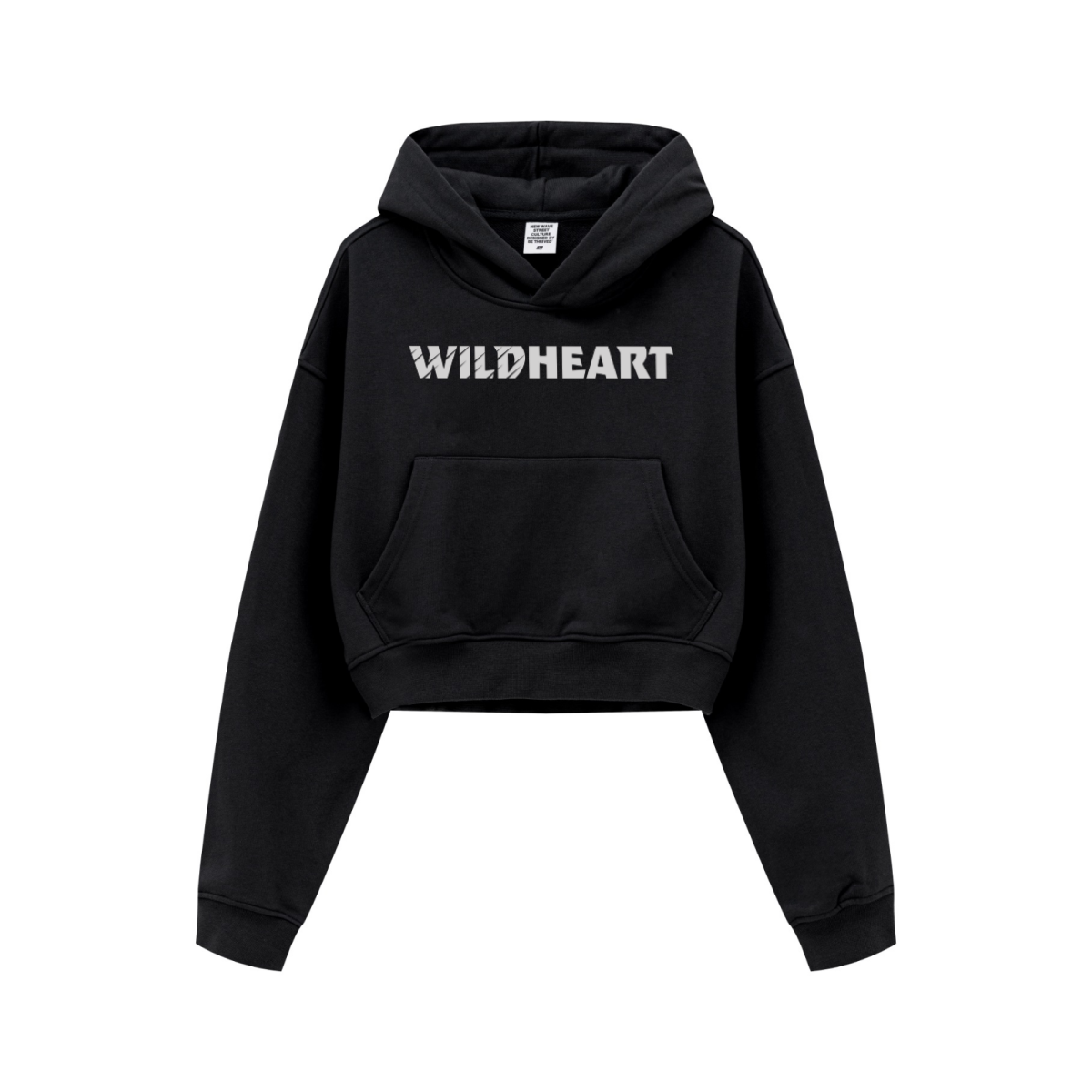 445GSM Women’s Cropped French Terry Hoodie Reactive Black