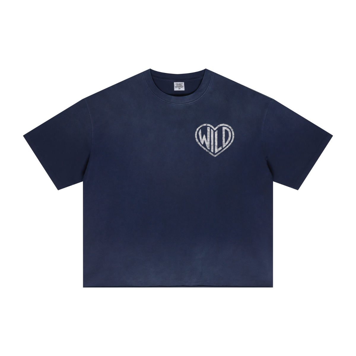 280GSM Men's Double Yarn Vintage Spray Washed Boxy T-Shirt Vintage Royal Blue