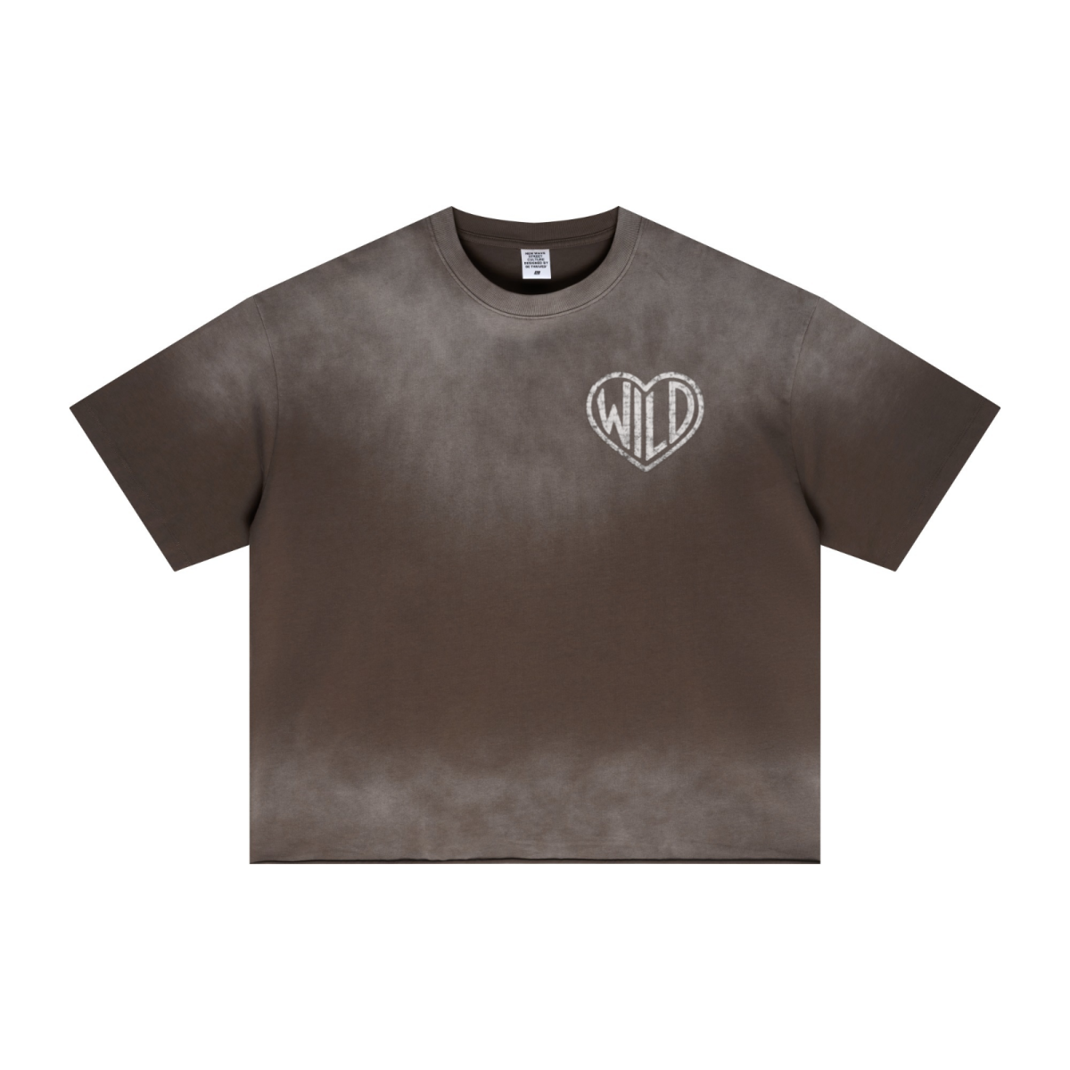 280GSM Men's Double Yarn Vintage Spray Washed Boxy T-Shirt Vintage Brown