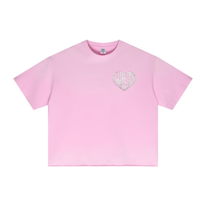 280GSM Men's Double Yarn Vintage Spray Washed Boxy T-Shirt Vintage Peach Pink