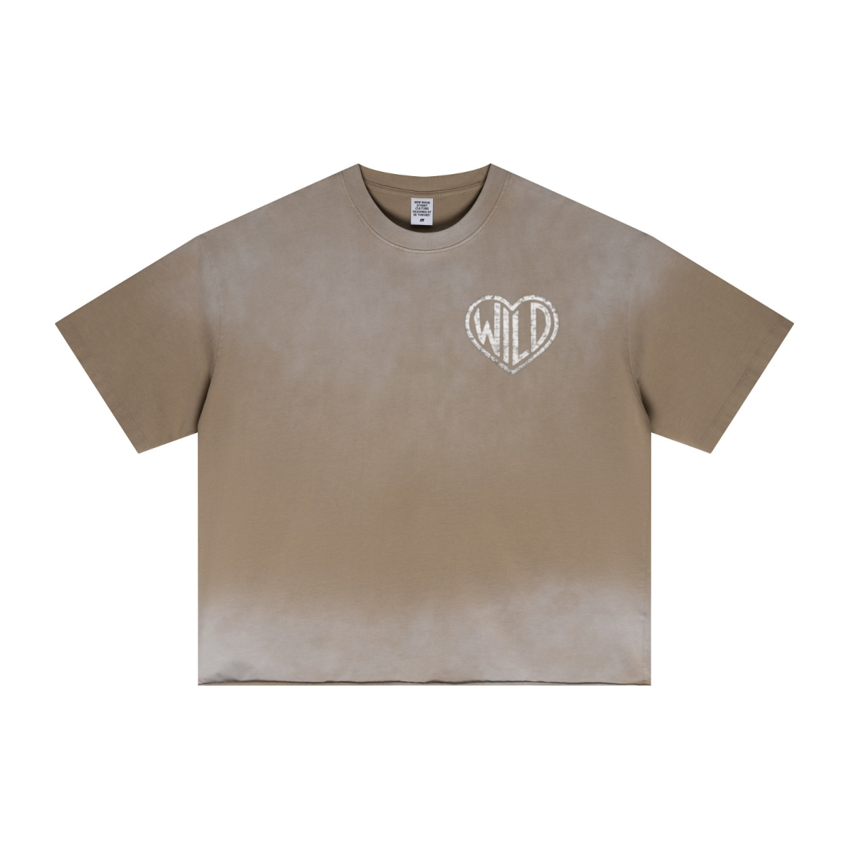 280GSM Men's Double Yarn Vintage Spray Washed Boxy T-Shirt Vintage Khaki