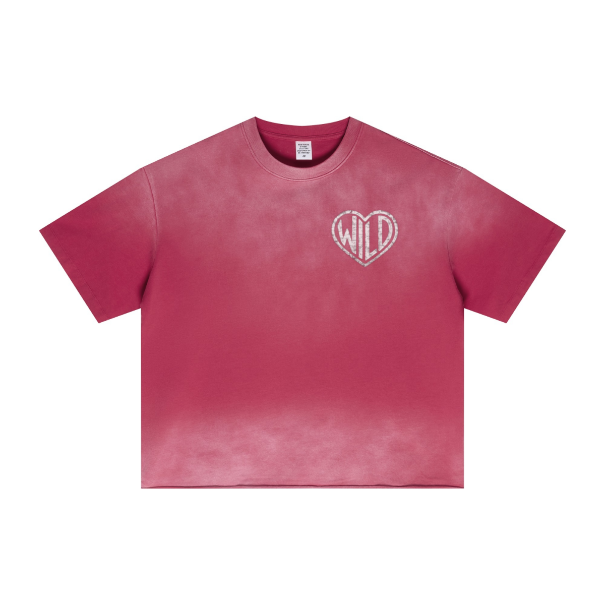 280GSM Men's Double Yarn Vintage Spray Washed Boxy T-Shirt Vintage Red