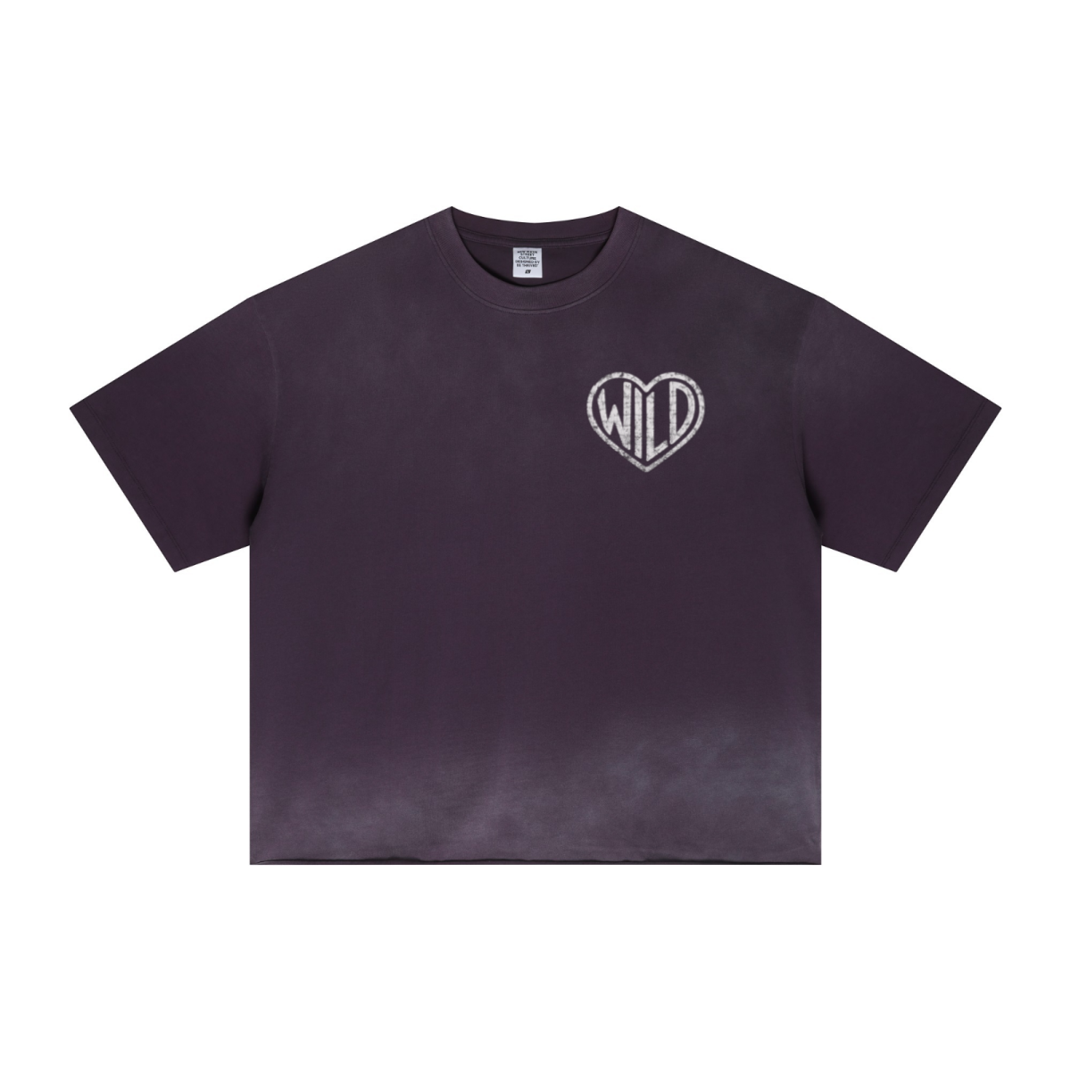 280GSM Men's Double Yarn Vintage Spray Washed Boxy T-Shirt Vintage Purple