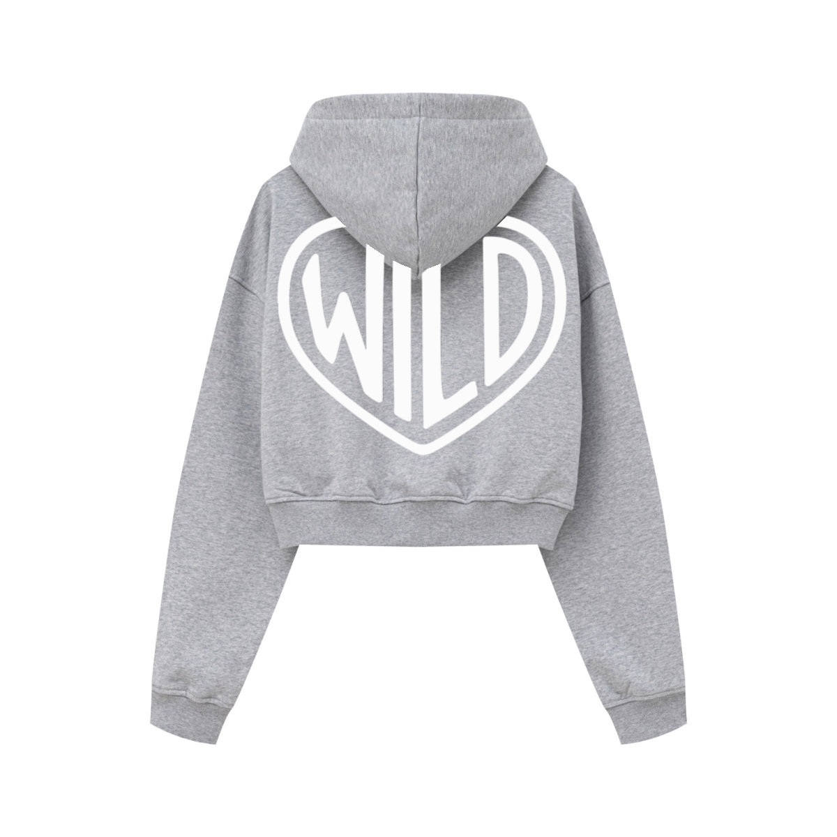 445GSM Women’s Cropped French Terry Hoodie Marled Gray