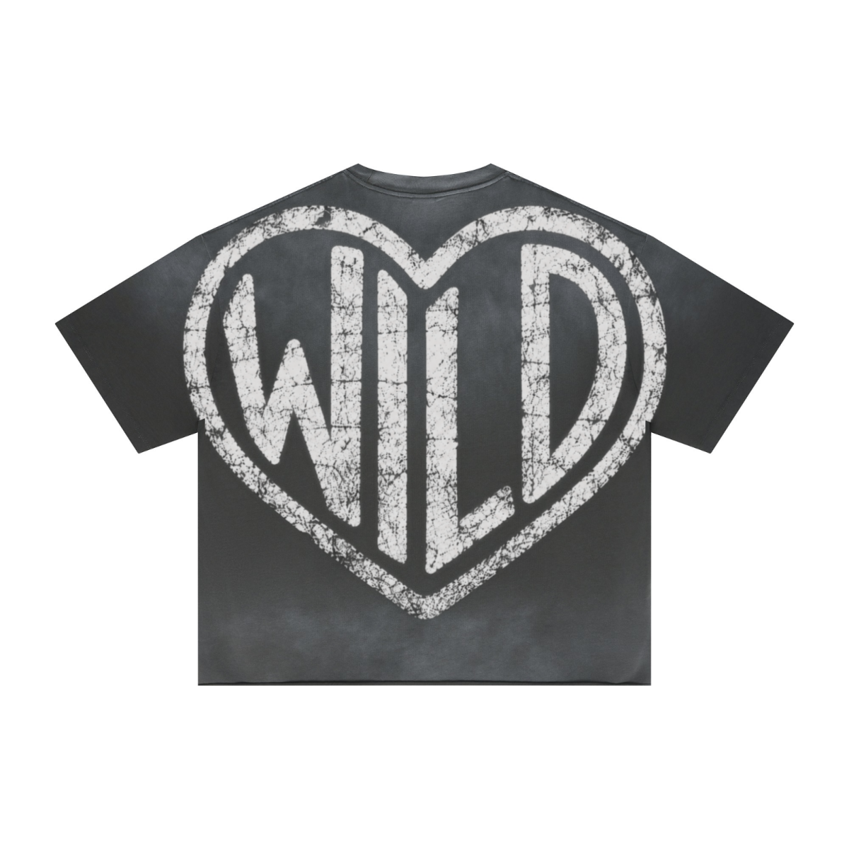 280GSM Men's Double Yarn Vintage Spray Washed Boxy T-Shirt Vintage Dark Grey