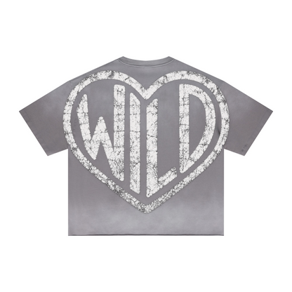 280GSM Men's Double Yarn Vintage Spray Washed Boxy T-Shirt Vintage Medium Grey