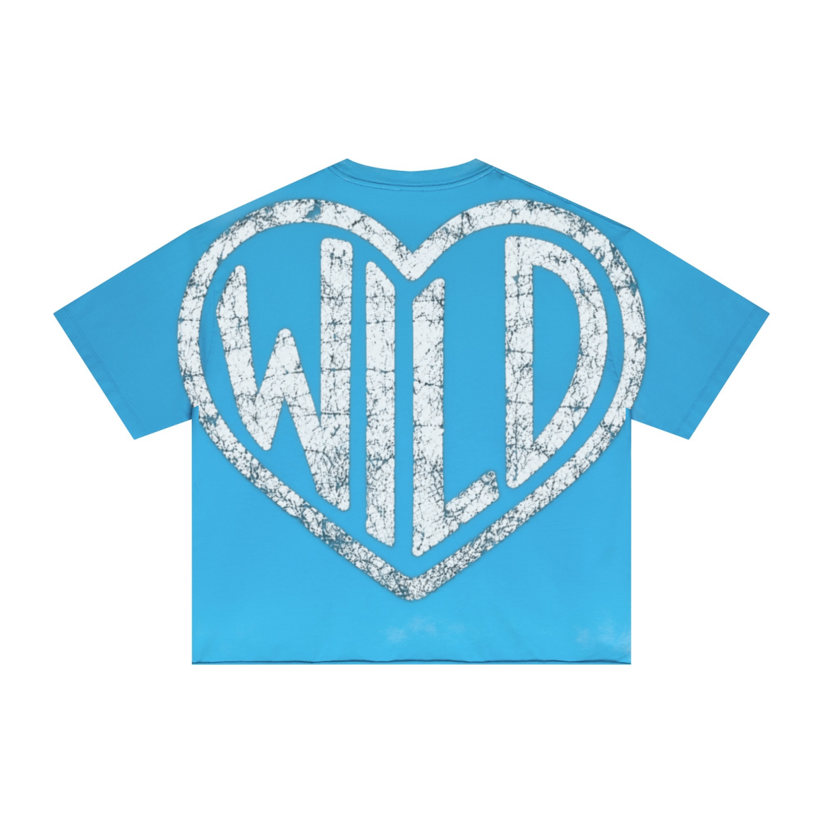 280GSM Men's Double Yarn Vintage Spray Washed Boxy T-Shirt Vintage Blue