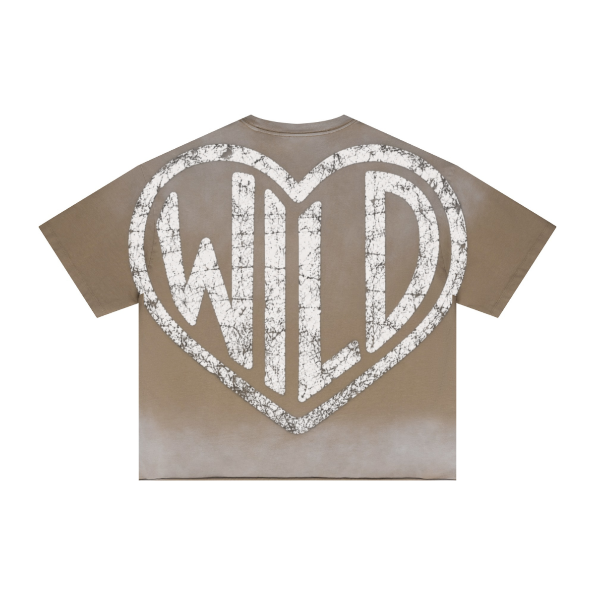 280GSM Men's Double Yarn Vintage Spray Washed Boxy T-Shirt Vintage Khaki