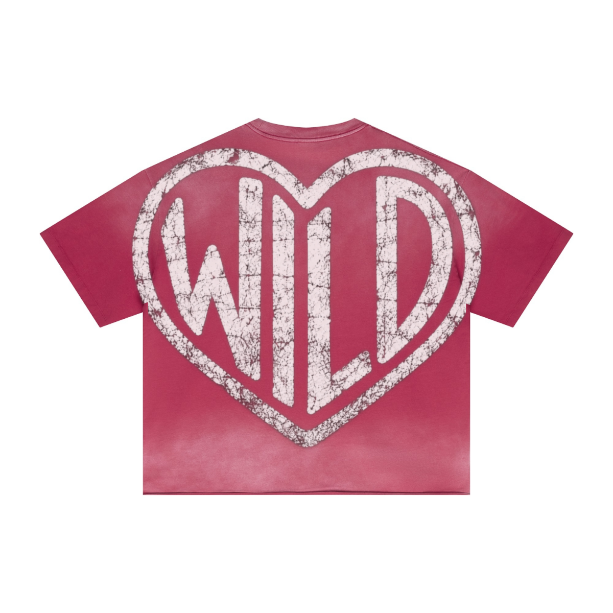 280GSM Men's Double Yarn Vintage Spray Washed Boxy T-Shirt Vintage Red