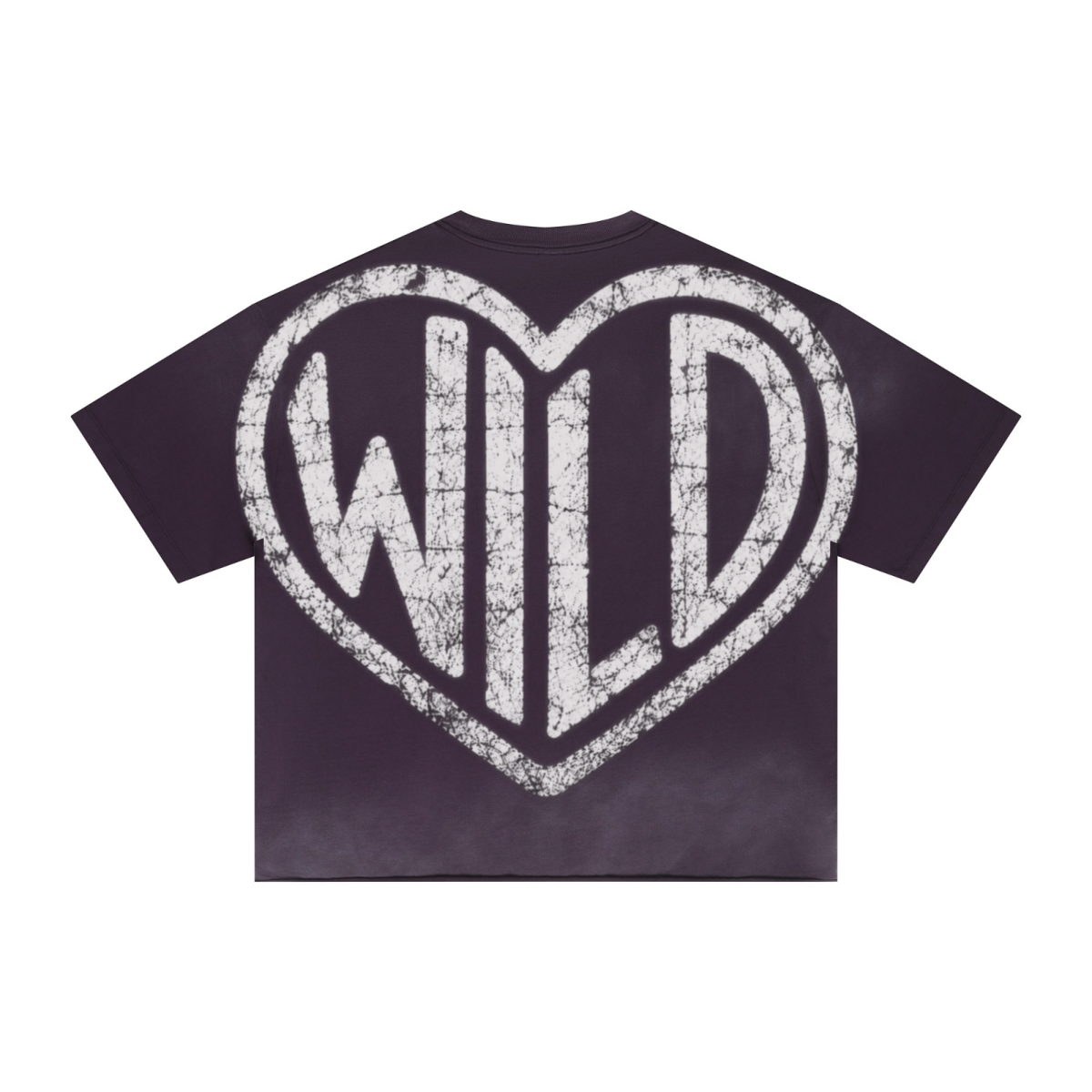 280GSM Men's Double Yarn Vintage Spray Washed Boxy T-Shirt Vintage Purple