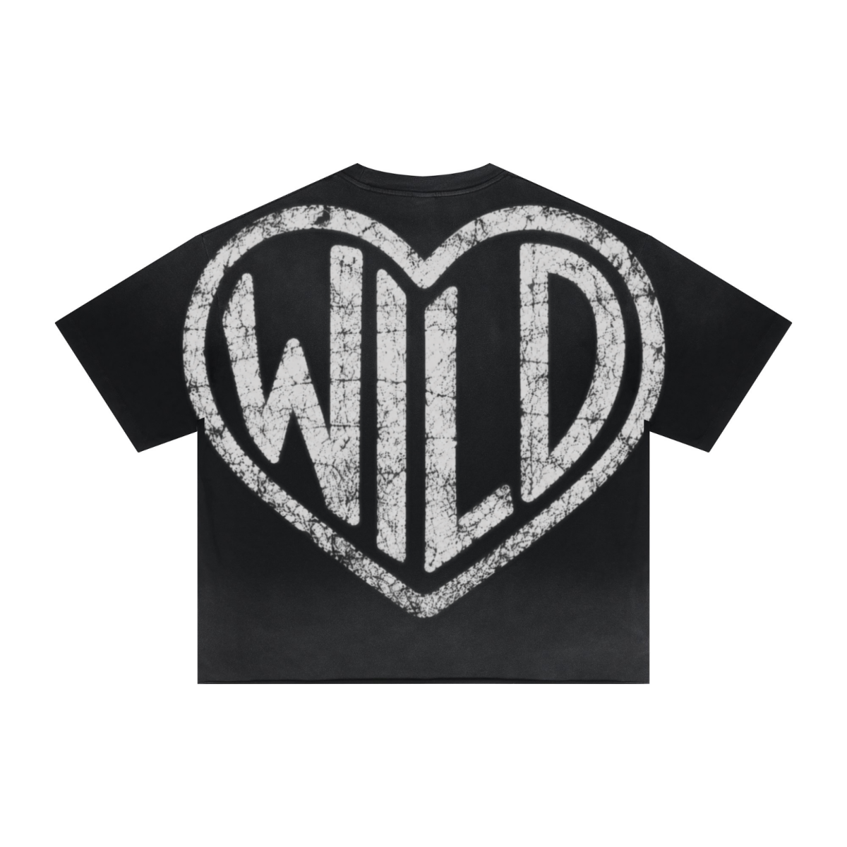 280GSM Men's Double Yarn Vintage Spray Washed Boxy T-Shirt Vintage Black